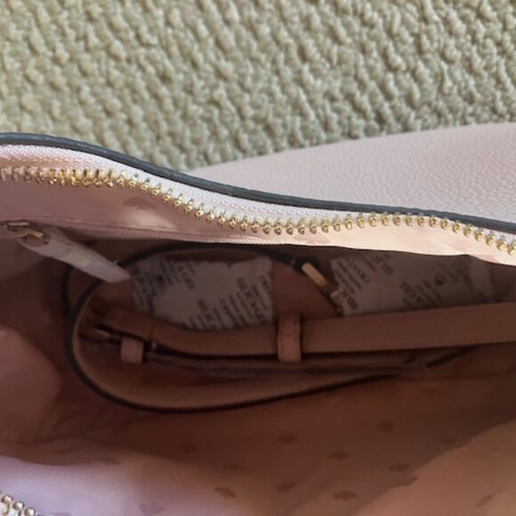 Kate Spade Purse Rose Smoke Leila Pebbled Leather Shoulder Bag - Picture 3 of 3